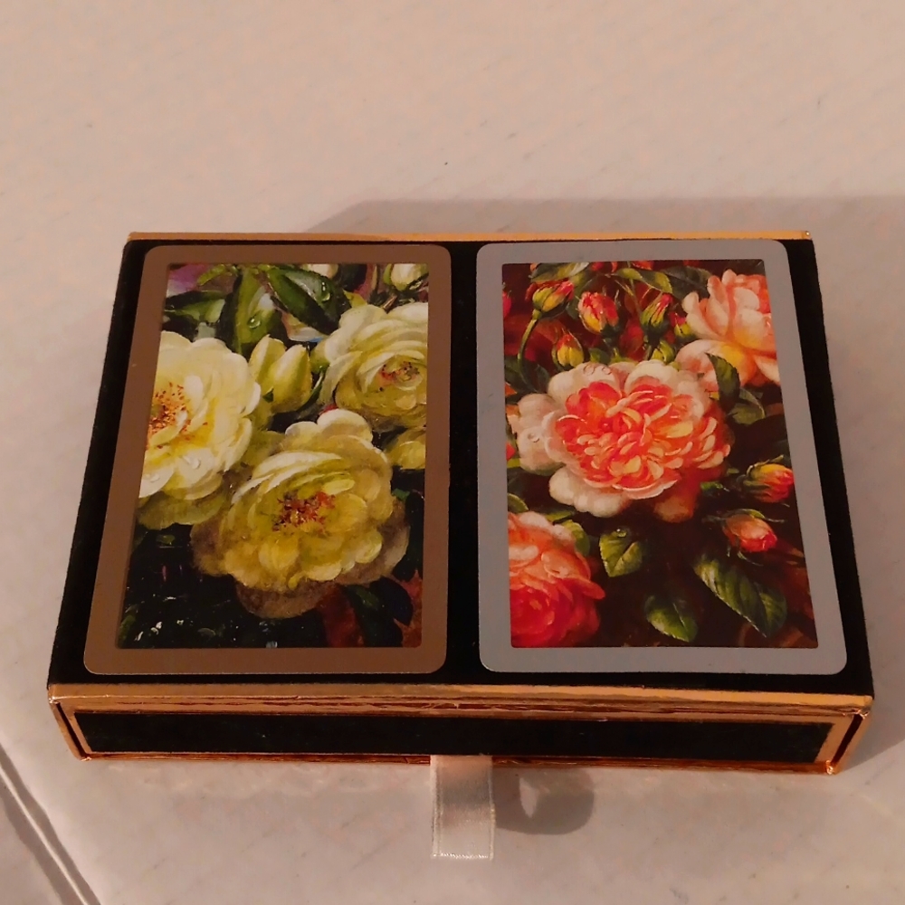 Congress Playing Cards Vintage Peonies Flowers
